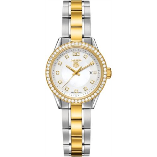 TAG Heuer Carrera Quartz 27 Stainless Steel / Yellow Gold / Diamond / MOP - Diamond / Bracelet